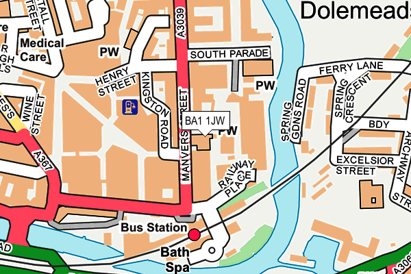 BA1 1JW map - OS OpenMap – Local (Ordnance Survey)