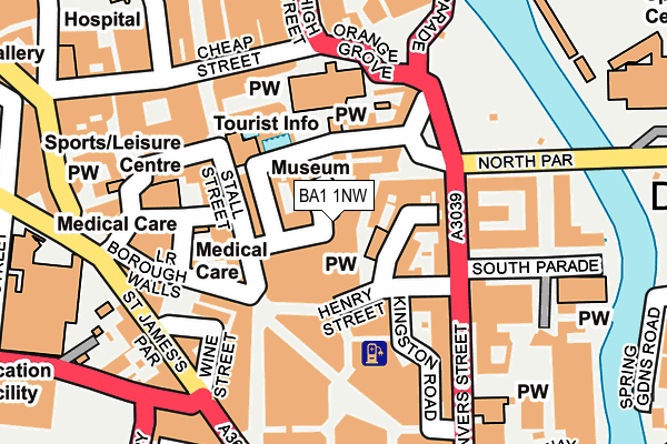 BA1 1NW map - OS OpenMap – Local (Ordnance Survey)