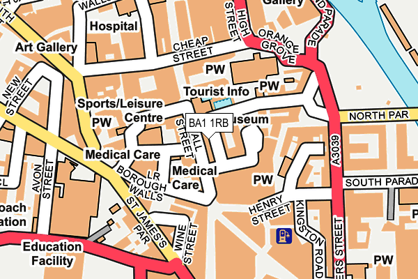 BA1 1RB map - OS OpenMap – Local (Ordnance Survey)