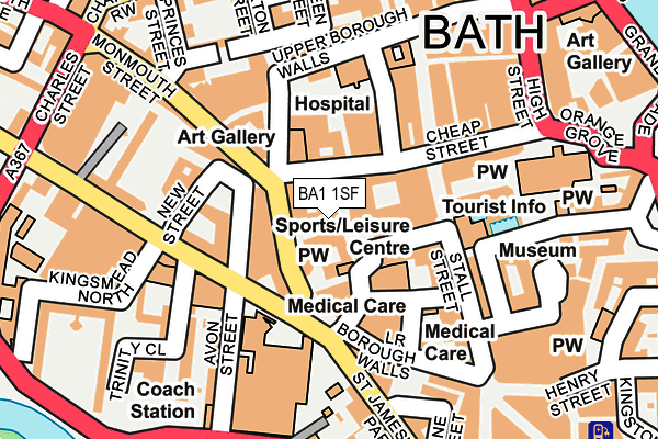 BA1 1SF map - OS OpenMap – Local (Ordnance Survey)