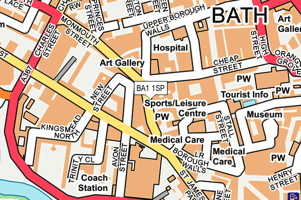 BA1 1SP map - OS OpenMap – Local (Ordnance Survey)