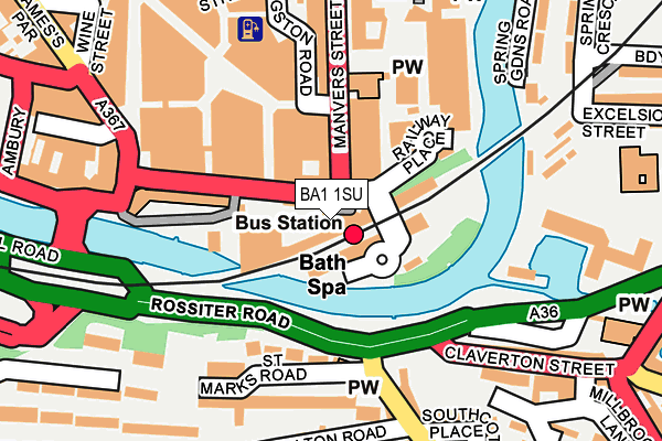 BA1 1SU map - OS OpenMap – Local (Ordnance Survey)