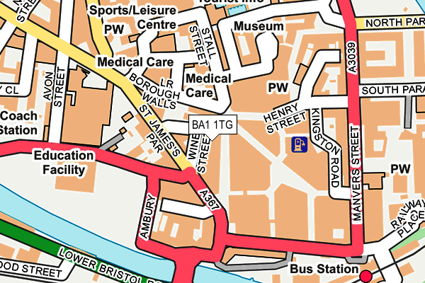 BA1 1TG map - OS OpenMap – Local (Ordnance Survey)