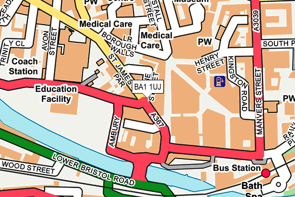 BA1 1UJ map - OS OpenMap – Local (Ordnance Survey)