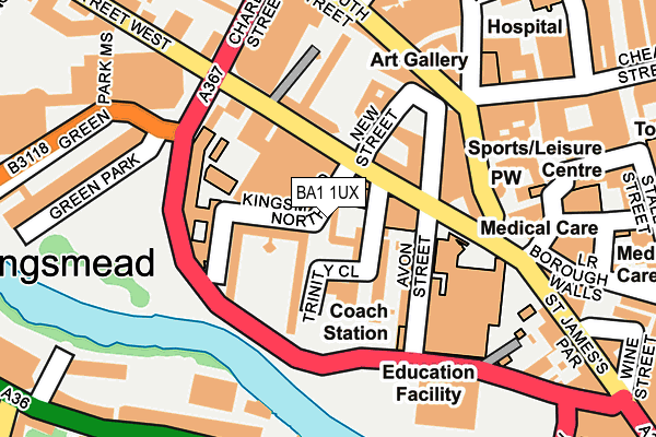 BA1 1UX map - OS OpenMap – Local (Ordnance Survey)