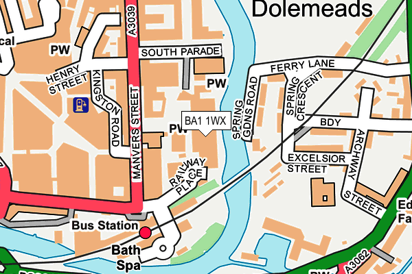 BA1 1WX map - OS OpenMap – Local (Ordnance Survey)