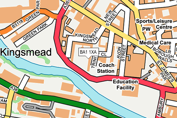 BA1 1XA map - OS OpenMap – Local (Ordnance Survey)