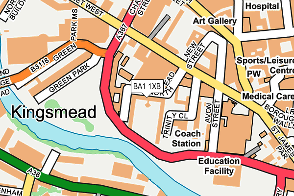 BA1 1XB map - OS OpenMap – Local (Ordnance Survey)