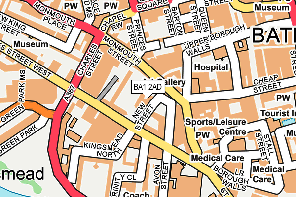 BA1 2AD map - OS OpenMap – Local (Ordnance Survey)