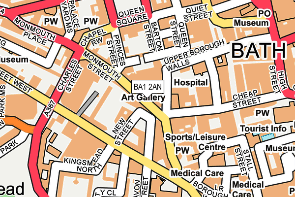 BA1 2AN map - OS OpenMap – Local (Ordnance Survey)