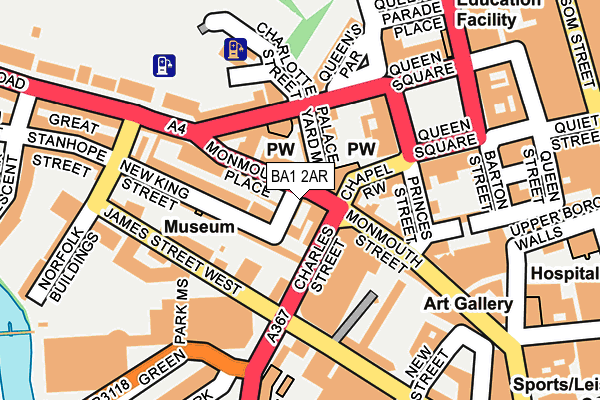 BA1 2AR map - OS OpenMap – Local (Ordnance Survey)