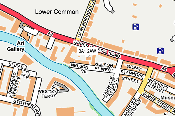 BA1 2AW map - OS OpenMap – Local (Ordnance Survey)