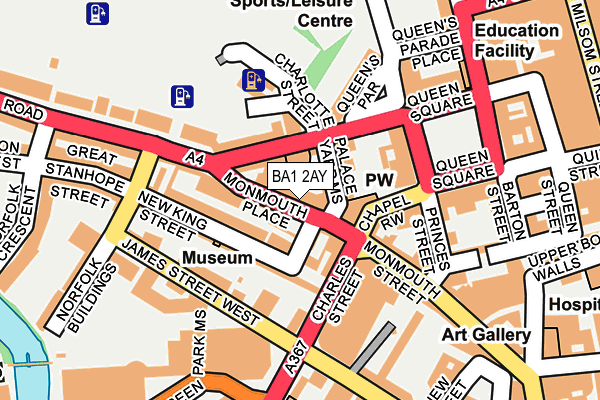 BA1 2AY map - OS OpenMap – Local (Ordnance Survey)