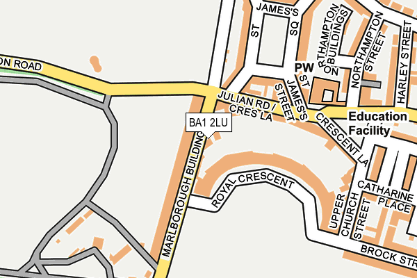BA1 2LU map - OS OpenMap – Local (Ordnance Survey)