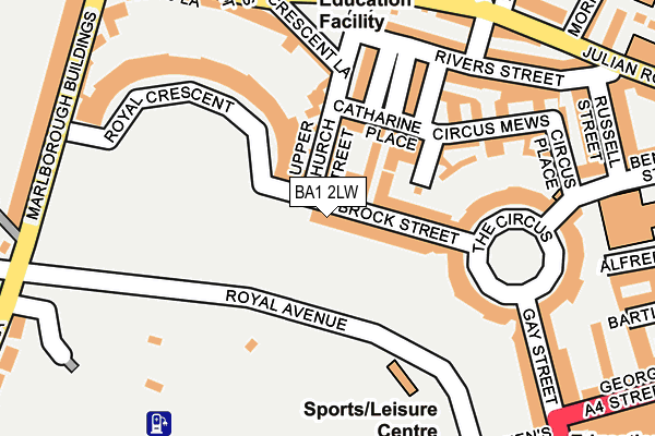 BA1 2LW map - OS OpenMap – Local (Ordnance Survey)