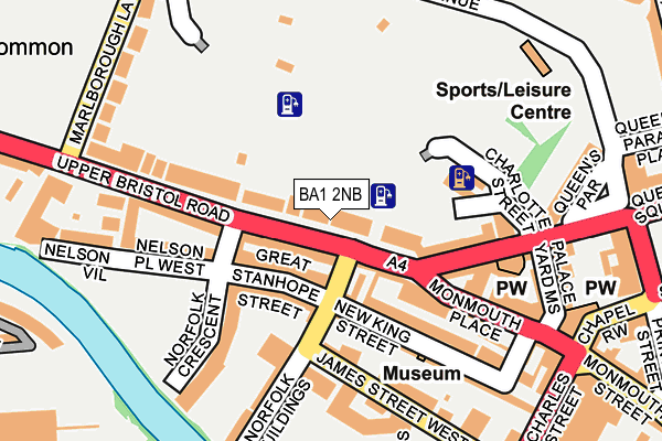BA1 2NB map - OS OpenMap – Local (Ordnance Survey)