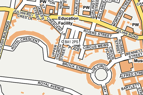 BA1 2PS map - OS OpenMap – Local (Ordnance Survey)