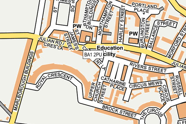 BA1 2PU map - OS OpenMap – Local (Ordnance Survey)