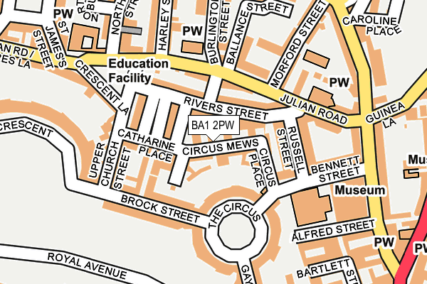 BA1 2PW map - OS OpenMap – Local (Ordnance Survey)