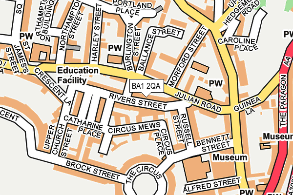 BA1 2QA map - OS OpenMap – Local (Ordnance Survey)