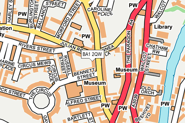 BA1 2QW map - OS OpenMap – Local (Ordnance Survey)