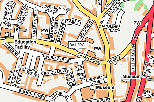 BA1 2RG map - OS OpenMap – Local (Ordnance Survey)