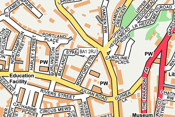 BA1 2RJ map - OS OpenMap – Local (Ordnance Survey)