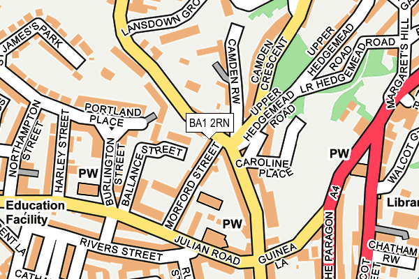 BA1 2RN map - OS OpenMap – Local (Ordnance Survey)