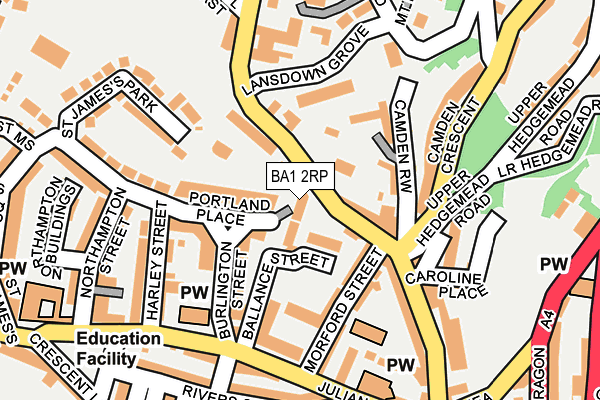 BA1 2RP map - OS OpenMap – Local (Ordnance Survey)
