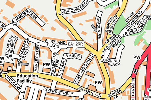 BA1 2RR map - OS OpenMap – Local (Ordnance Survey)