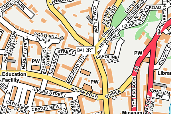 BA1 2RT map - OS OpenMap – Local (Ordnance Survey)