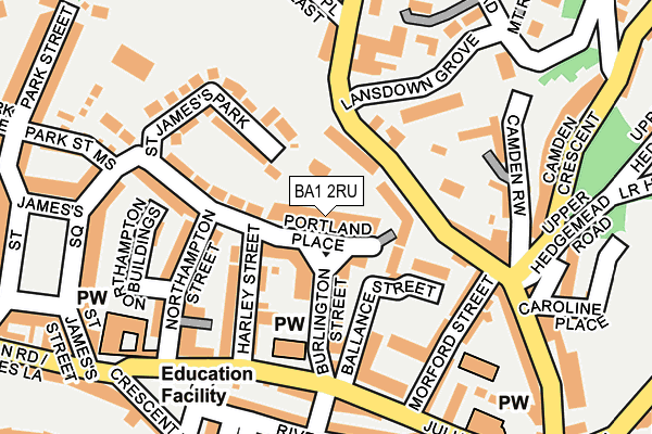 BA1 2RU map - OS OpenMap – Local (Ordnance Survey)