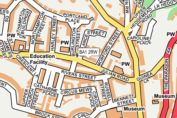BA1 2RW map - OS OpenMap – Local (Ordnance Survey)