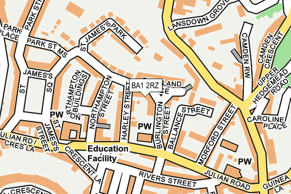 BA1 2RZ map - OS OpenMap – Local (Ordnance Survey)