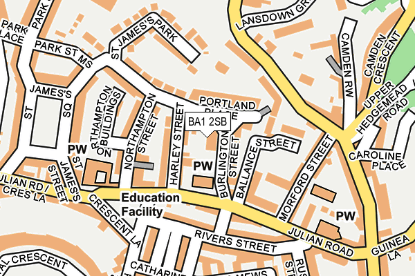 BA1 2SB map - OS OpenMap – Local (Ordnance Survey)