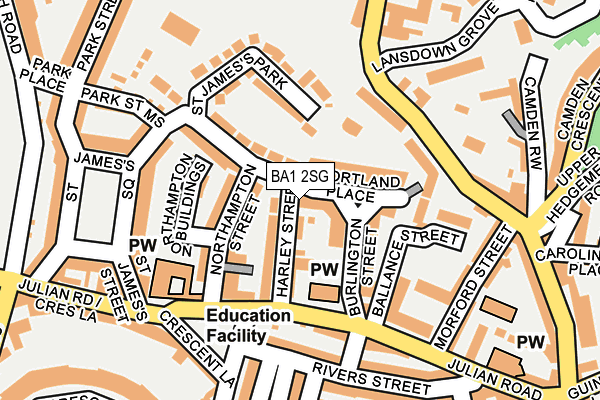 BA1 2SG map - OS OpenMap – Local (Ordnance Survey)