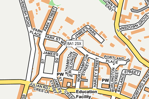 BA1 2SX map - OS OpenMap – Local (Ordnance Survey)