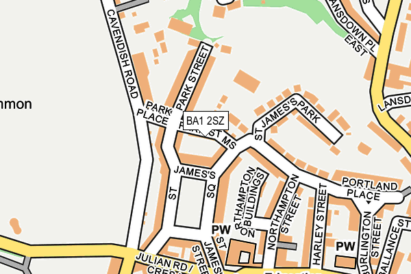 BA1 2SZ map - OS OpenMap – Local (Ordnance Survey)