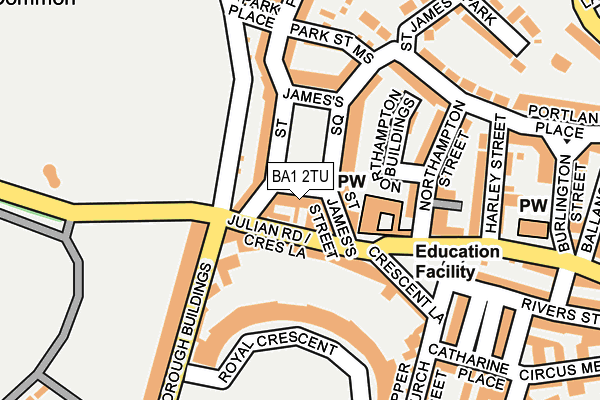 BA1 2TU map - OS OpenMap – Local (Ordnance Survey)