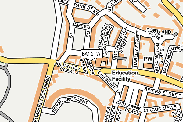 BA1 2TW map - OS OpenMap – Local (Ordnance Survey)