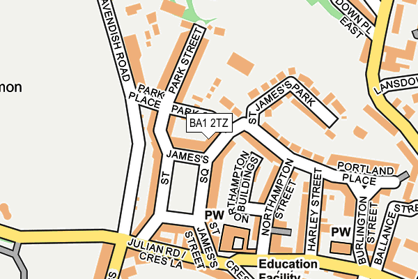 BA1 2TZ map - OS OpenMap – Local (Ordnance Survey)