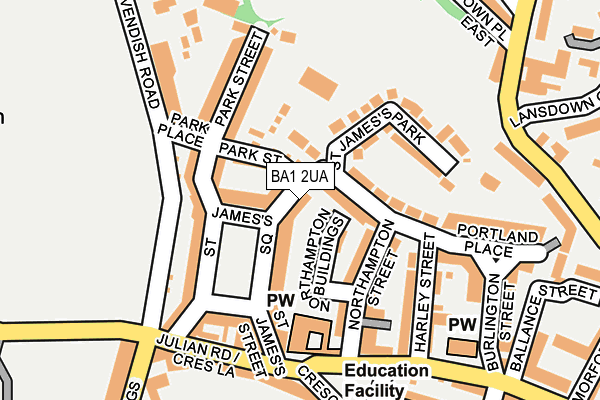 BA1 2UA map - OS OpenMap – Local (Ordnance Survey)