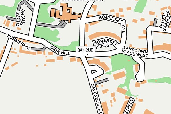 BA1 2UE map - OS OpenMap – Local (Ordnance Survey)