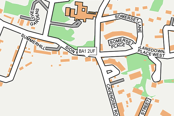 BA1 2UF map - OS OpenMap – Local (Ordnance Survey)
