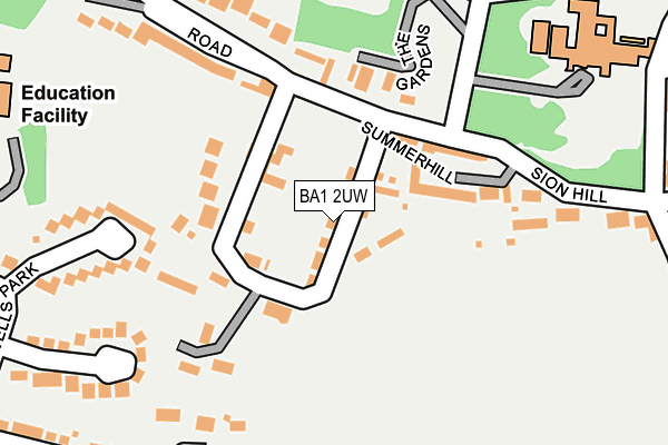 BA1 2UW map - OS OpenMap – Local (Ordnance Survey)