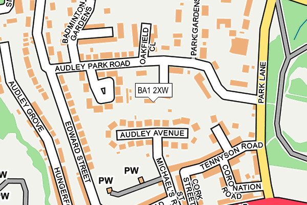 BA1 2XW map - OS OpenMap – Local (Ordnance Survey)