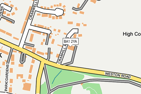BA1 2YA map - OS OpenMap – Local (Ordnance Survey)