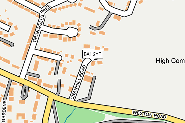 BA1 2YF map - OS OpenMap – Local (Ordnance Survey)
