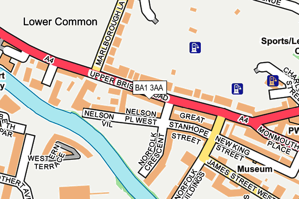 BA1 3AA map - OS OpenMap – Local (Ordnance Survey)