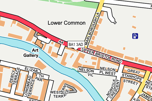 BA1 3AD map - OS OpenMap – Local (Ordnance Survey)